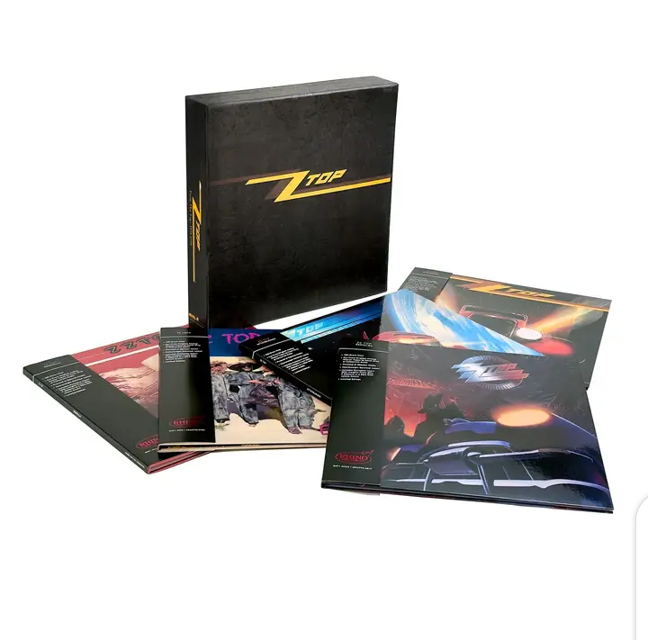 ZZ Top delivers the fireworks on July 4 with FROM THE TOP (1979–1990), a limited-edition collection featuring five classic albums cut from the original stereo master tapes by Kevin Gray and pressed on 180-gram vinyl. Housed in a glossy gatefold jacket with faux leather slipcase and detailed liner notes, this numbered set of 3,000 is available to pre-order at…. See more